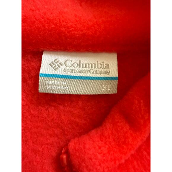 Columbia Fleece Full Zip Jacket, New Without Tags - Hot Pink/Orange, XL - Picture 3 of 4